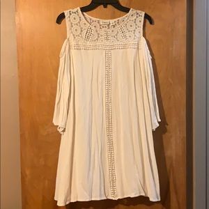 CATO WOMENS DRESS OFF SHOULDER OFF WHITE SZ L